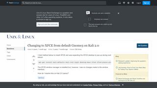 
                            7. Changing to XFCE from default Gnome3 on Kali 2.0 - Unix & Linux ...