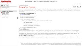 
                            7. Changing Your Password - Avaya