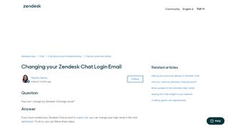 
                            5. Changing your Zendesk Chat Login Email – Zendesk help