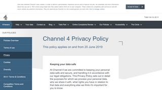 
                            5. Channel 4 Privacy Policy | Channel 4