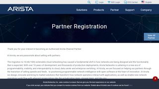 
                            2. Channel Partner Registration - Arista