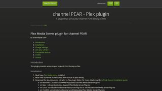 
                            7. channel PEAR - Plex plugin - GitHub Pages