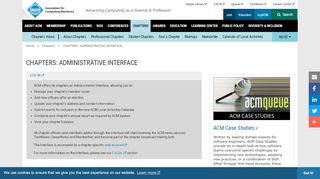 
                            1. CHAPTERS: ADMINISTRATIVE INTERFACE - acm.org