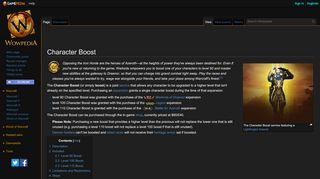 
                            9. Character Boost - Wowpedia - Your wiki guide to the World of Warcraft