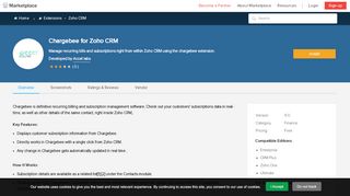 
                            9. Chargebee for Zoho CRM - Zoho Marketplace