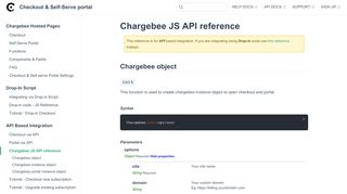 
                            7. Chargebee JS API reference | Checkout & Self-Serve portal