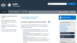 
                            11. Charities registered with the ACNC | ASIC - Australian ...