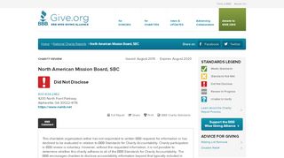 
                            5. Charity Report - North American Mission Board, SBC - give.org