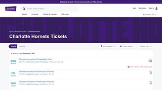 
                            9. Charlotte Hornets Tickets - StubHub