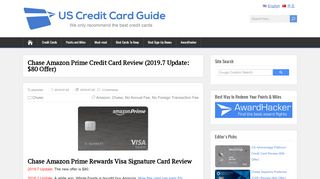 
                            9. Chase Amazon Prime Credit Card Review (2019.7 Update: $80 ...