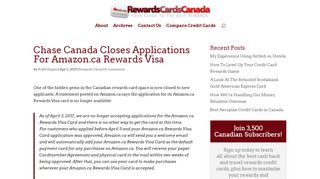 
                            3. Chase Canada Closes Applications For Amazon.ca …