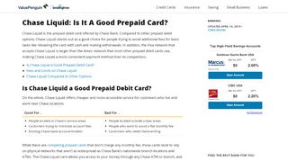 
                            5. Chase Liquid: Is It A Good Prepaid Card? - ValuePenguin