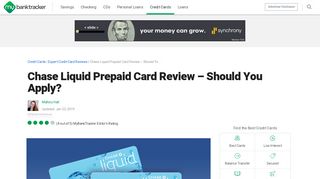 
                            3. Chase Liquid Prepaid Debit Card 2019 Review - Should You ...