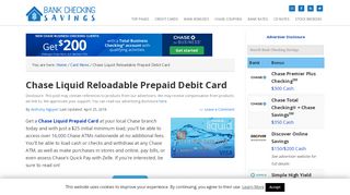 
                            6. Chase Liquid Reloadable Prepaid Debit Card