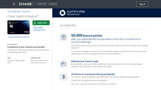 
                            6. Chase Sapphire Reserve Credit Card | Chase.com