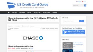 
                            8. Chase Savings Account Review (2019.8 Update: $300 Offer Is ...