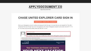 
                            7. Chase United Explorer Card Sign In | Applydocoument.co