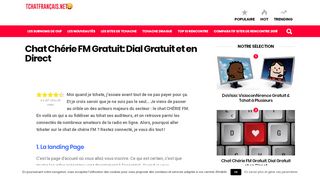 
                            3. Chat Chérie FM Gratuit: Dial Gratuit et en Direct | Tchat ...