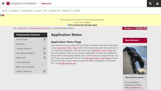 
                            6. Check Admission Status | Undergraduate Admission | Chapman ...