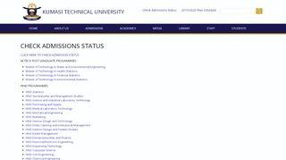 
                            1. Check Admissions Status | Kumasi Technical University