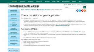 
                            4. Check Application Status - Farmingdale State College