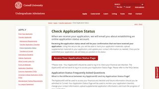 
                            6. Check Application Status | Undergraduate ... - Cornell Admissions