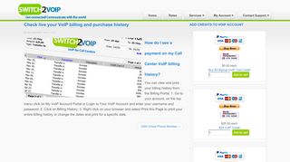 
                            4. Check live your VoIP billing and purchase history – Switch2VoIP