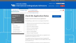 
                            1. Check My Application Status - International Admissions - University at ...