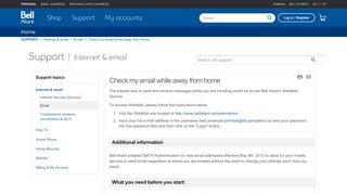 
                            2. Check my email while away from home - Support - Bell Aliant