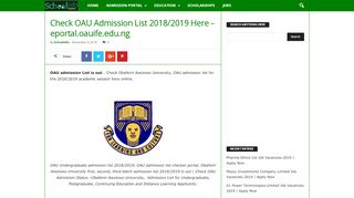 
                            7. Check OAU Admission List 2018/2019 Here - eportal.oauife.edu.ng ...
