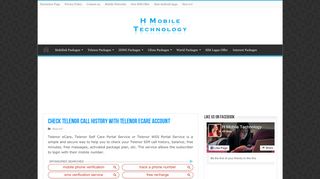 
                            9. Check Telenor Call History with Telenor eCare Account