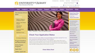 
                            7. Check the Status of Your Application to ... - University at Albany