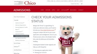 
                            1. Check Your Admissions Status - Admissions - CSU, Chico