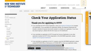 
                            2. Check Your Application Status | Admissions | NYIT