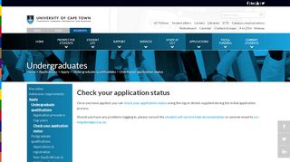 
                            1. Check your application status | UCT Students