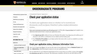 
                            4. Check your application status - University of Waterloo