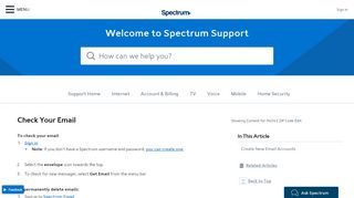 
                            4. Check Your Email | Spectrum Support - Spectrum.net