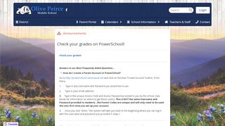 
                            3. Check your grades on PowerSchool! - Olive Peirce Middle