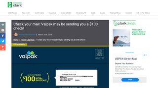 
                            9. Check your mail: Valpak may be sending you a $100 check ...