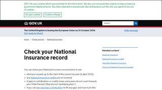 
                            2. Check your National Insurance record - GOV.UK