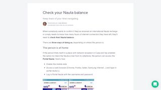 
                            5. Check your Nauta balance | Ayuda y preguntas frecuentes - Fonoma