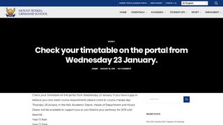 
                            2. Check your timetable on the portal from Wednesday 23 January. - Mt ...