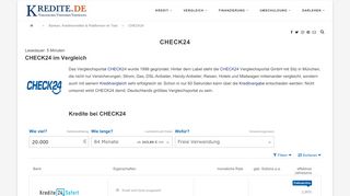 
                            7. CHECK24 Kredit & Erfahrungen » Kredite.de