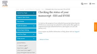 
                            4. Checking the status of your manuscript - EES and EVISE ...