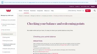 
                            4. Checking your balance and redeeming points | Westpac