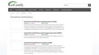 
                            9. Checkpoint Certifications - GoCertify