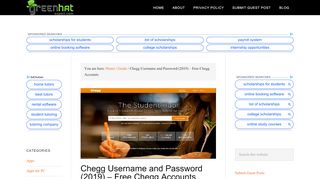 
                            5. Chegg Username and Password (2019) - Free …