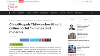 
                            8. Chhattisgarh CM launches Khanij online portal for …