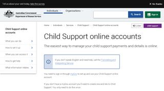 
                            8. Child Support online accounts - Australian Government ...