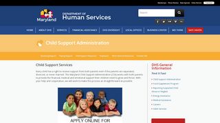 
                            7. Child Support Services - Maryland Department of Human Services